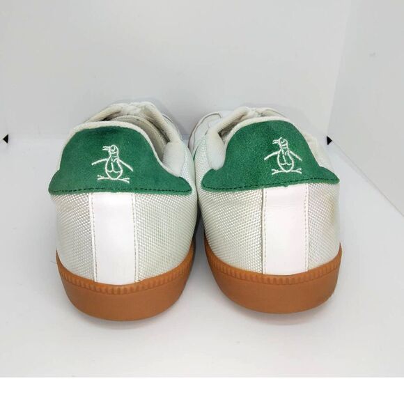 Penguin by Munsingwear Men's Casual White/Green Leather/Fabric Sneakers - sz. 12 - Picture 4 of 6